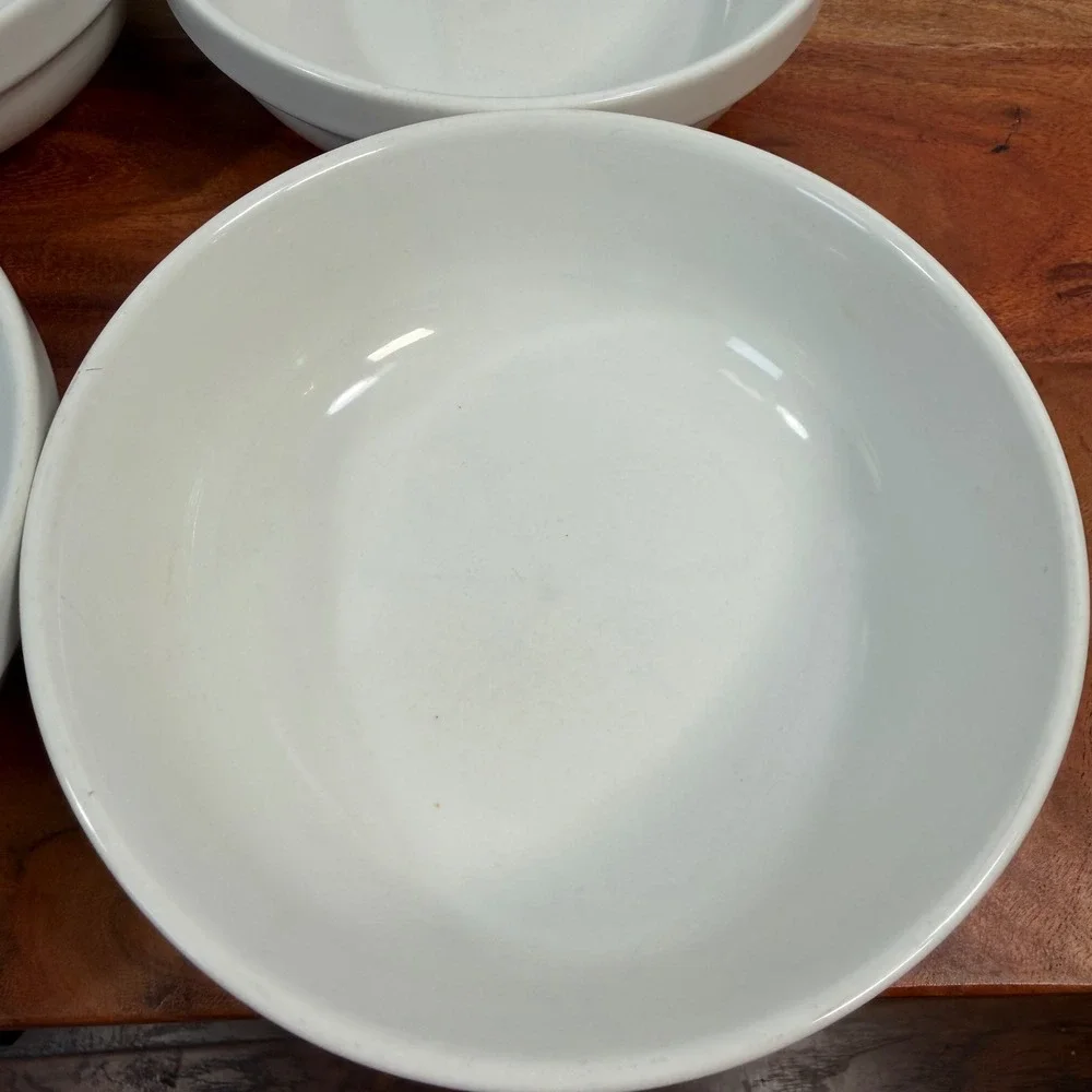 Culinary Arts Cafeware White Porcelain Pasta/Salad/soupBowls Set of 4 6-1/4